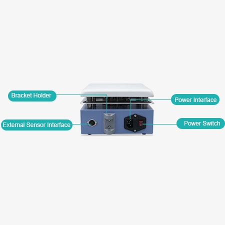 Lab digital heated magnetic stirrer 5l backside chart