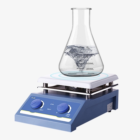 Lab heated magnetic stirrer when stirring
