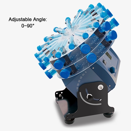 Lab tube rotator mixer double-wheel mixing angle