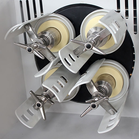 Laboratory planetary ball mill with horizontal tank structure