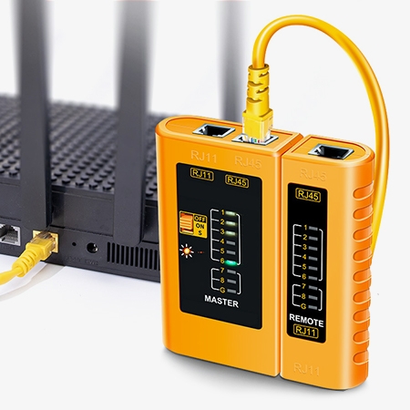 LAN network cable tester connect to the router