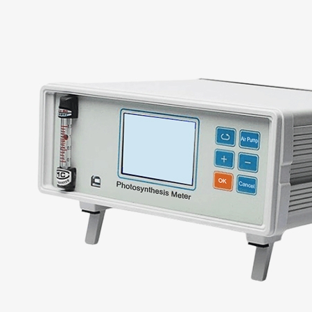 LCD screen and gas flow meter of plant photosynthesis tester