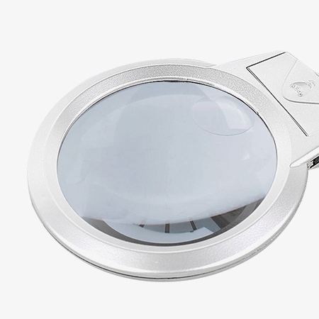 LED magnifying glass with clamp optical lens