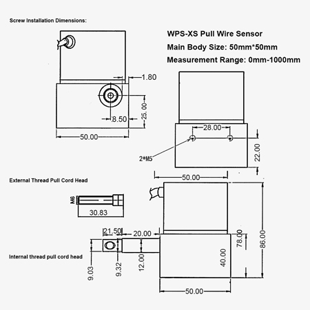 Linear displacement sensor structural diagram
