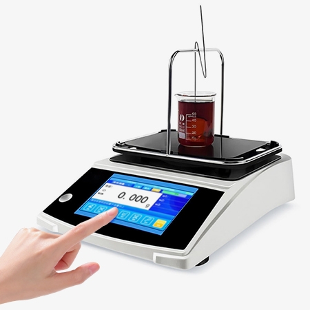 Liquid density meter adopts a touchscreen