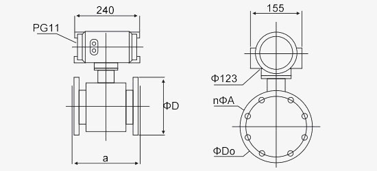 Magnetic flow meter dimensions