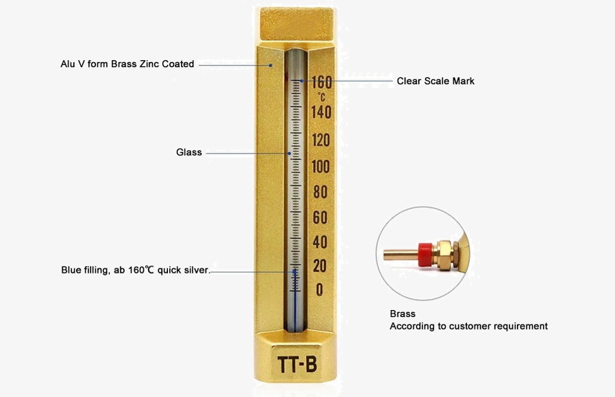 Marine galss thermometer details