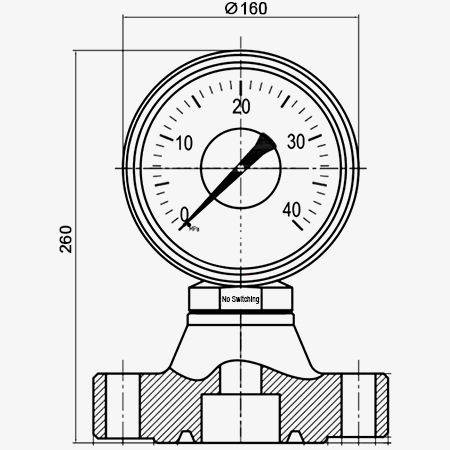 mechanical oil pressure gauge dial structure diagram