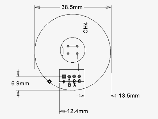 Methane gas sensor module dimension