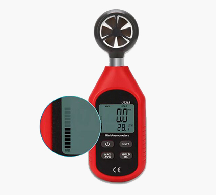 Detail of 0-30 m/s digital vane anemometer