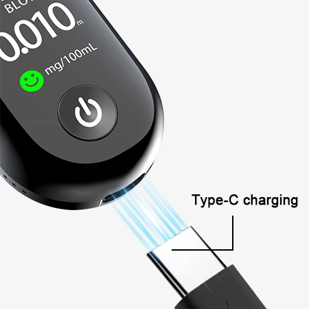 Mini breath alcohol tester adopts type-c charging