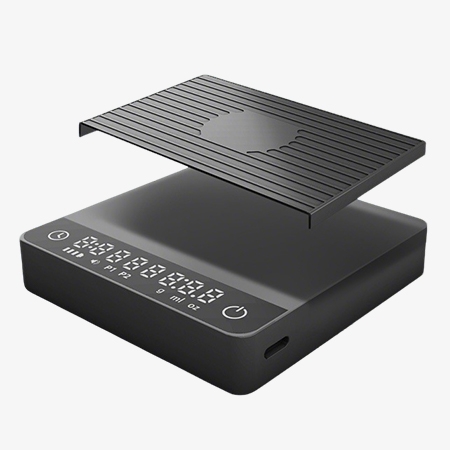 Mini coffee scale equipped a heat resistant pad