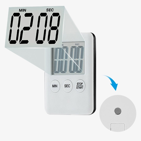 Mini digital kitchen timer with clear LCD display