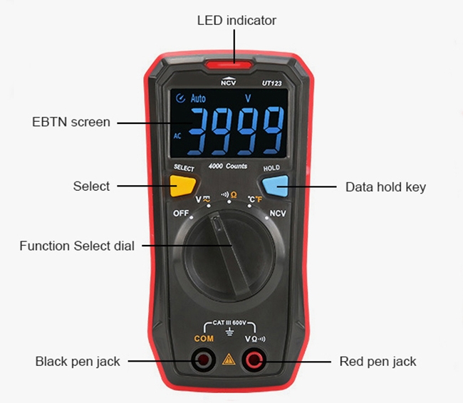 Mini digital multimeter display