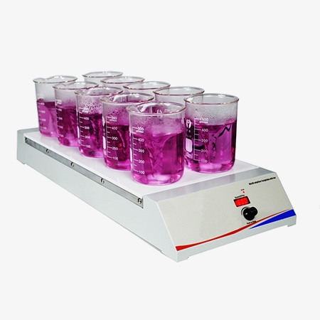 Multi-position heated magnetic stirrer 10-position