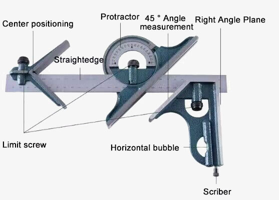Multifunctional Vernier Bevel Protractor 0 180 Degrees sisco