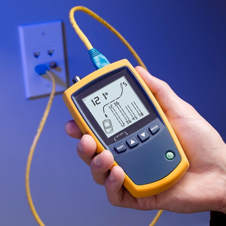 Network cable tester with report handheld view