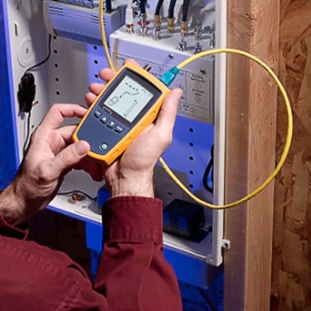 Network cable tester with report using view