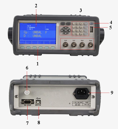 Panel details of digital LCR meter 50Hz~200kHz