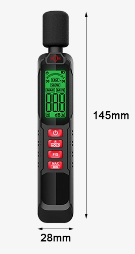 Pen type sound decibel meter dimension