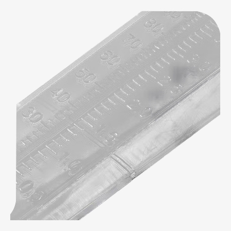 Plastic rain gauge detail
