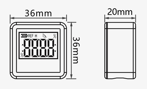 Pocket digital inclinometer dimension