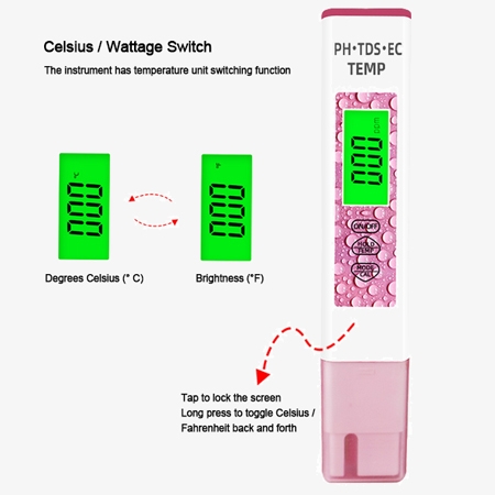 Portable 4 in 1 digital pH meter details