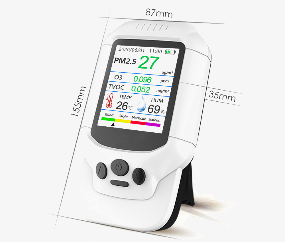 Portable air quality monitor dimension