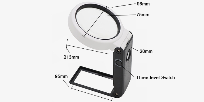 Portable folding magnifying glass dimensions