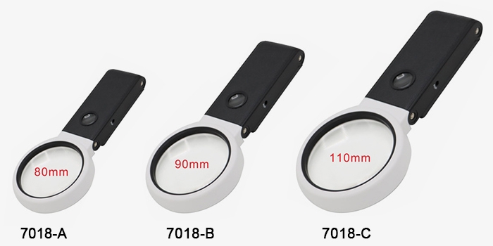 Portable folding magnifying glass models