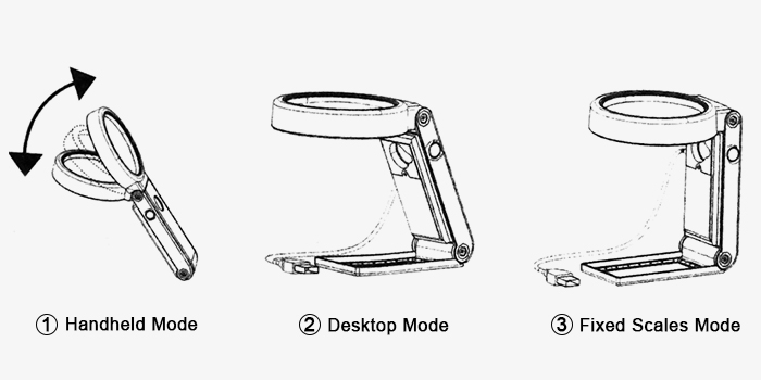 Portable folding magnifying glass usage