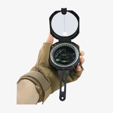 Portable geological compass feature