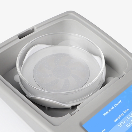 Portable microbial air sampler top detail image