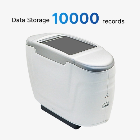 Portable multi angle spectrophotometer with large data storage capacity