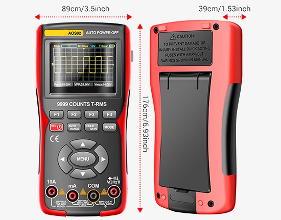 Portable oscilloscope multimeter size