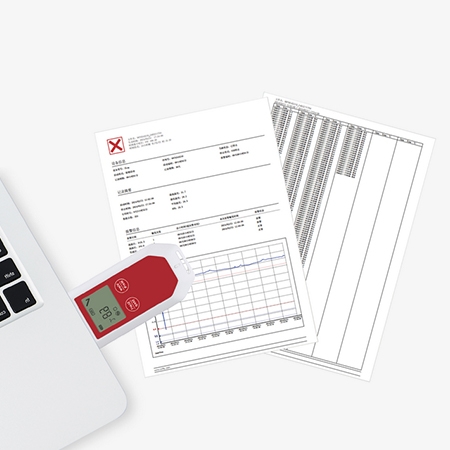 Portable temperature and humidity data logger usb view