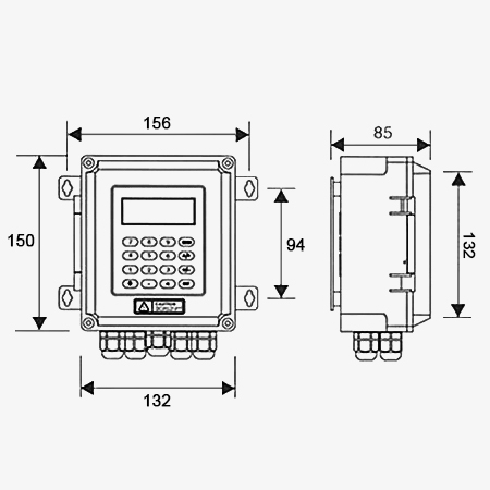 Portable ultrasonic flow meter structure diagram