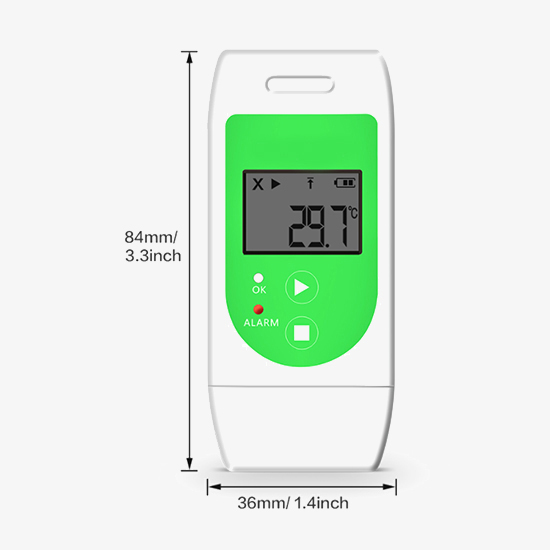 Portable USB temperature data logger dimension