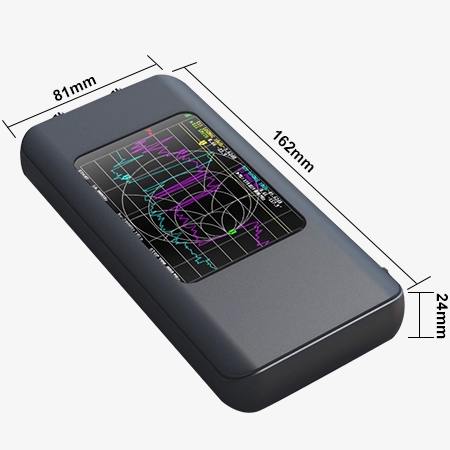 Portable vector network analyzer dimensiona diagram