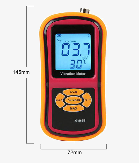 Portable vibration meter dimension