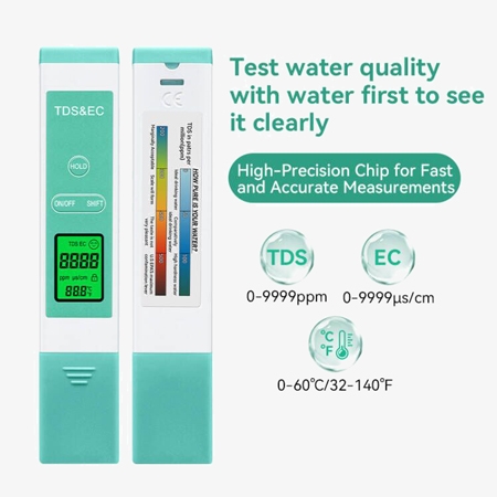 Portable water quality tester offers convenient battery operation