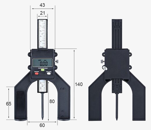 Digital height and depth gauge dimension