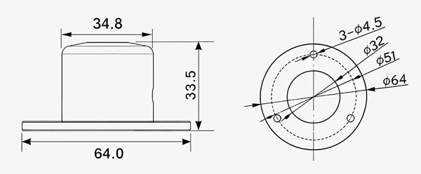 Photosynthetically Radiation Sensor Dimension Drawing