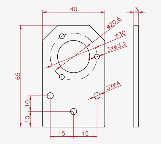 Absolute angle sensors simple bracket dimension