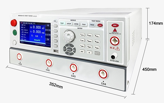 AC DC hipot tester detail size