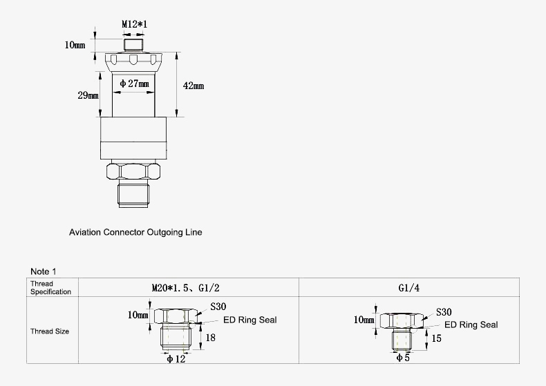 Anti corrosion pressure transmitter dimensions
