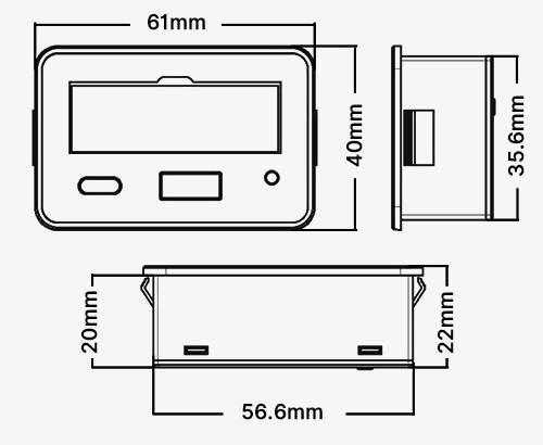 Battery Indicator Dimensions