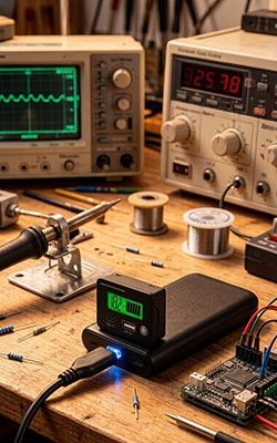 Battery Indicator On Workbench With Powerbank