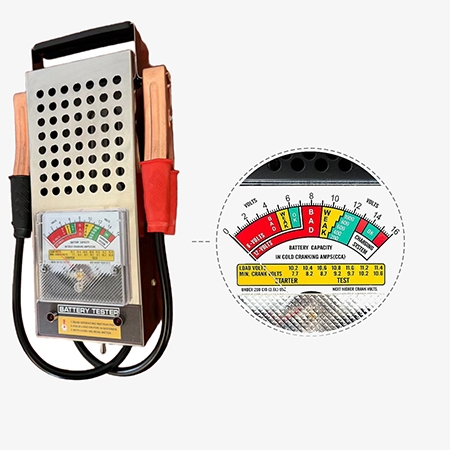 Car battery load tester detail