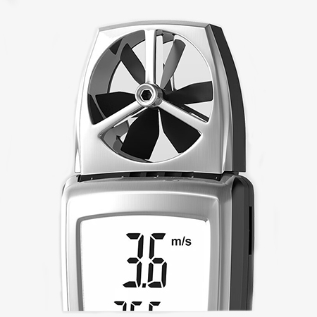 Handheld digital vane anemometer detail